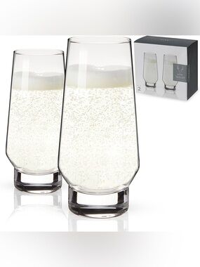 NEW Viski Weighted Stemless Champagne Flutes - Set of 2 - 9.5oz